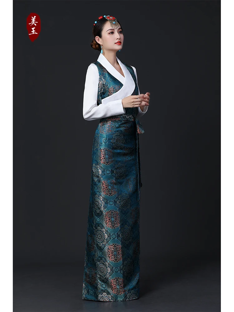 Sleeveless Tibetan Dress two-piece Set Of Tibetan Clothing Female Skirt Vest Tibetan Style Lhasa Dress Guozhuang Travel Shot