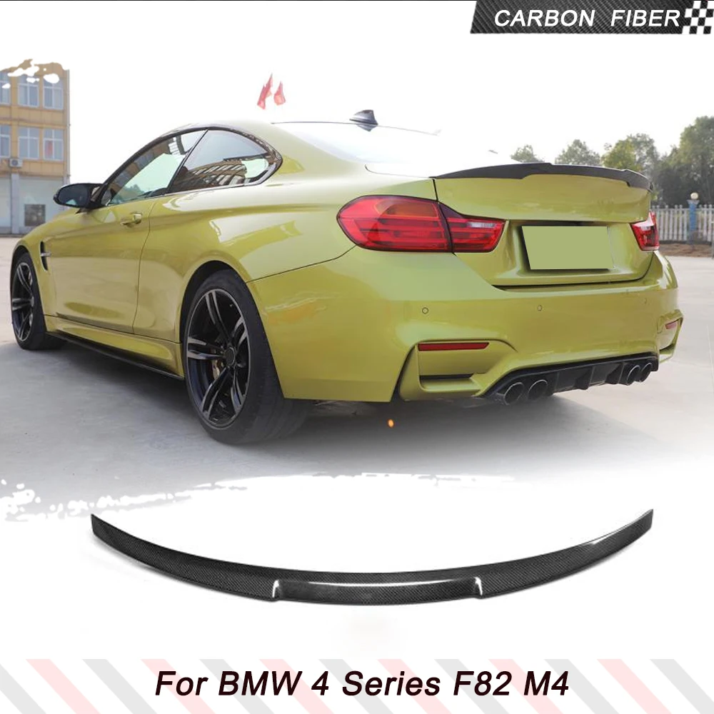 

Carbon Fiber Car Trunk Spoiler for BMW 4 Series F82 M4 Coupe 2014-2020 Rear Trunk Spoiler Boot Highkick Wing Lip Glossy Black