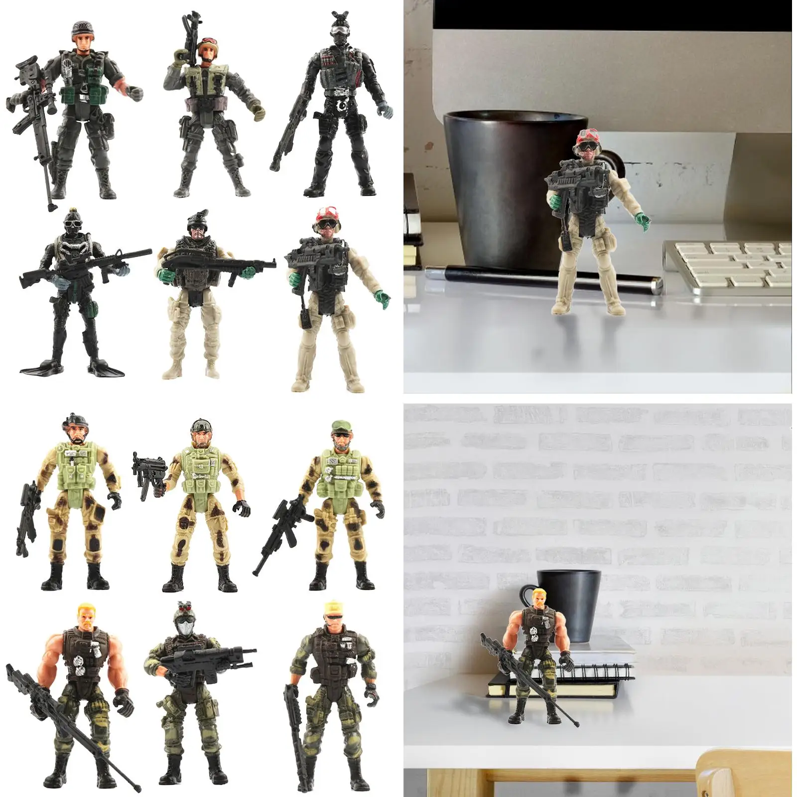 Multifunction Mini Figures Movable Action Figures Play Set Collectible Toy Kit for Hobby Doll Enthusiast