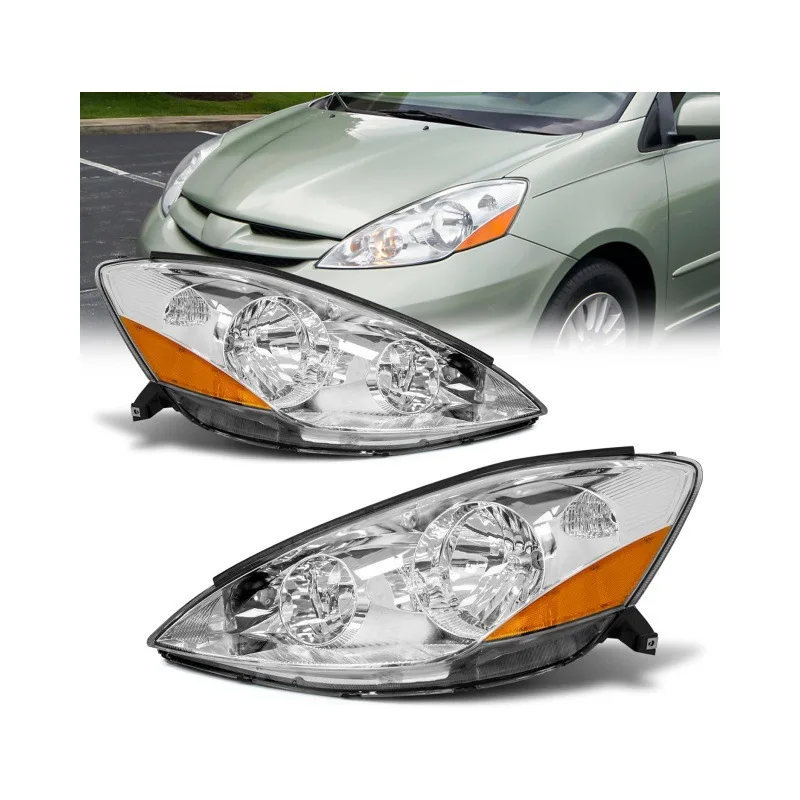 

1 Pair 2X Headlight Head Light for Toyota Sienna 2006 2007 2008 2009 2010 Without Lamp