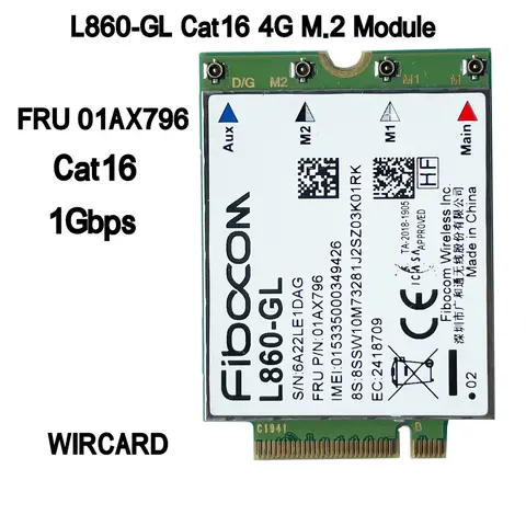 L860-GL WWAN 카드 4G 모듈, X1 7th 8th X1 요가 4th T490 T14 P14s T14s X13 P15s T15g 01AX796 4G 모듈 LTE