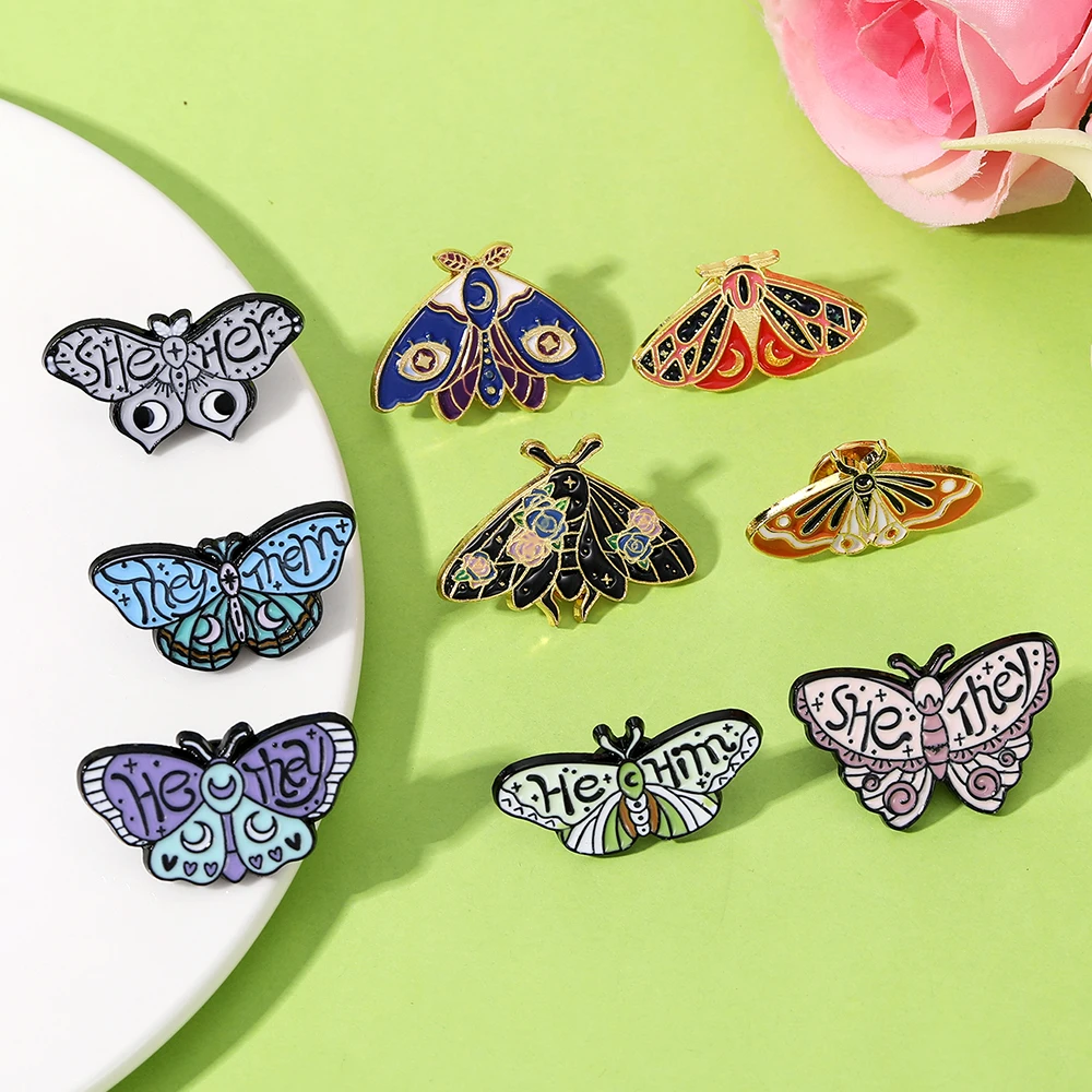 4/5Pcs/Set Pretty Pattern Pronoun Butterfly Pins Insect Enamel Brooches Cheap Items With Free Shipping