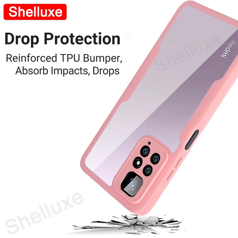 360 전신 전면 + 후면 클리어 케이스 Shelluxe For Xiaomi Redmi Note 11S 11 Pro Plus + Note11 Note11S 실리콘 양면 커버