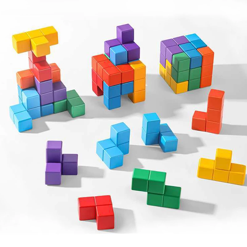 

Montessori Educational Toys Soma Block Puzzle Wooden Math Cube IQ Logical Challenge Brain Teaser Games For Kids Adults