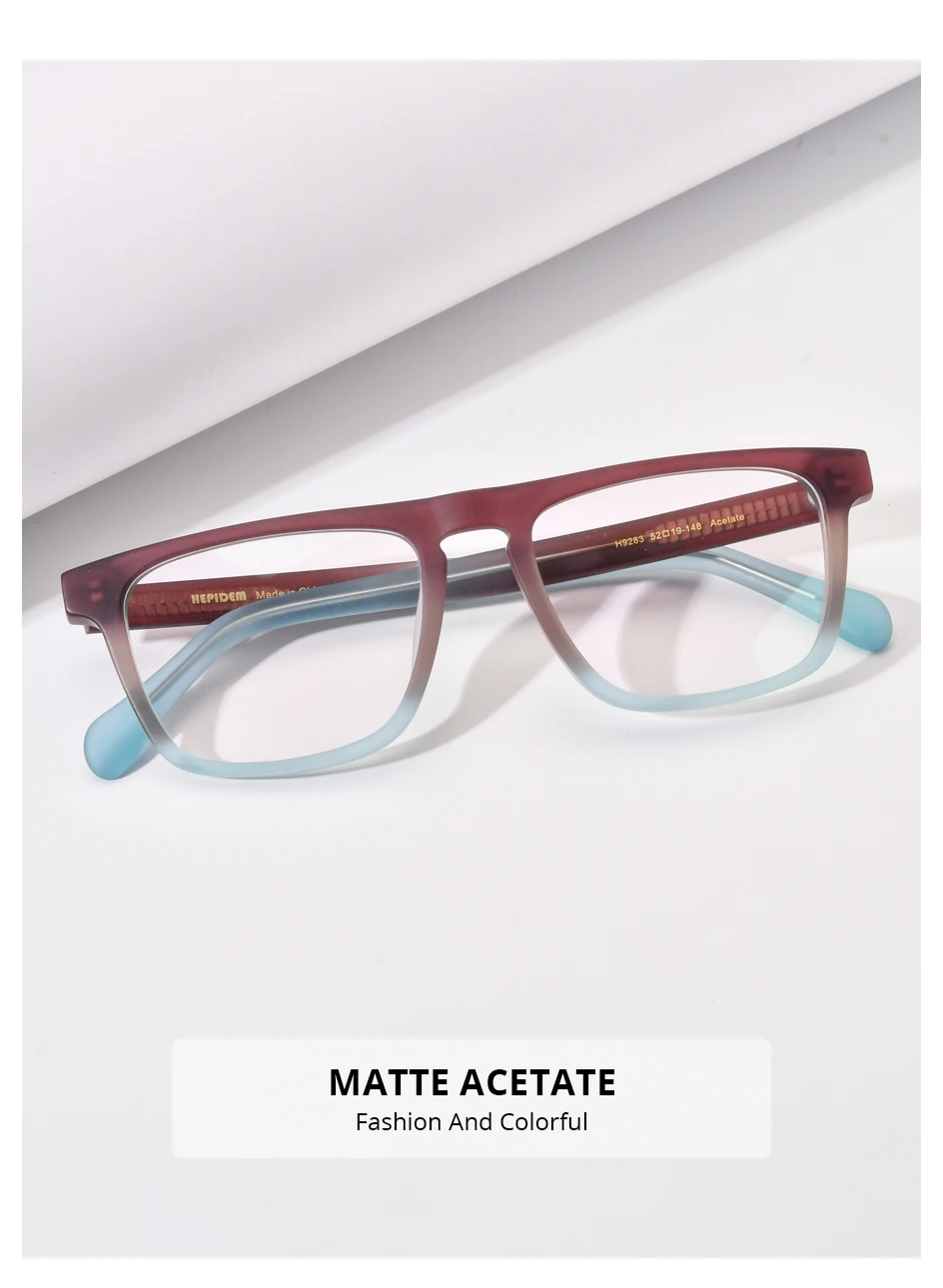HEPIDEM Acetat Brille Rahmen Männer Marke Designer Retro quadratische Nerd Brillen japanische handgemachte Brille Vintage Brillen 9214 – Detail 18