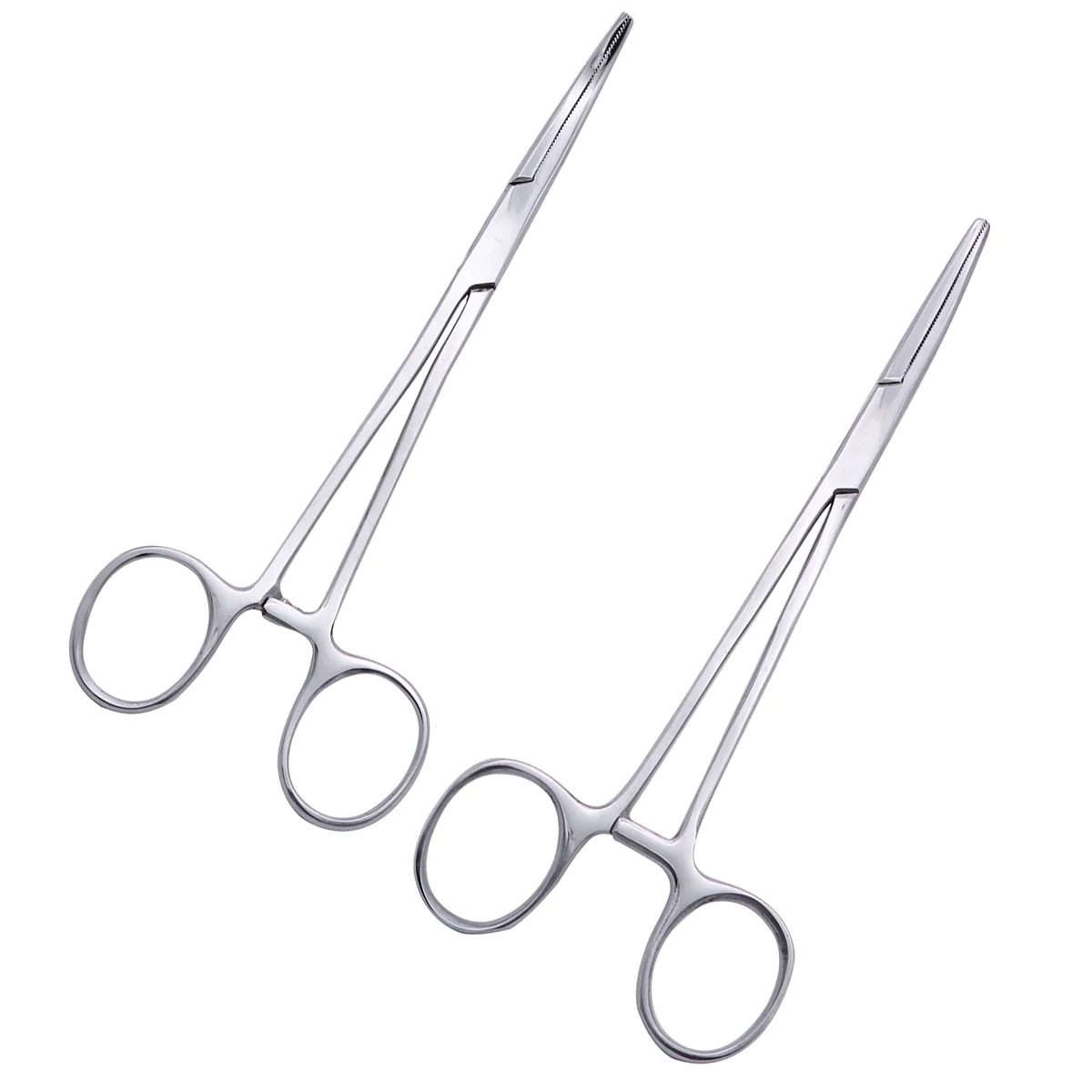 2 PCS Stainless Steel Hemostatic And Epilating Forceps Pet Dog Cat Tweezers Ear Canal Cleaning Exclusive Tweezers ( 16cm Straigh