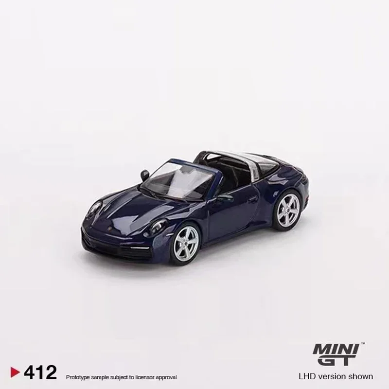 

MINI GT Model Car Pors 911 Targa 4S Alloy Die-Cast Vehicle - Gentian Blue Metallic #412 LHD 1:64