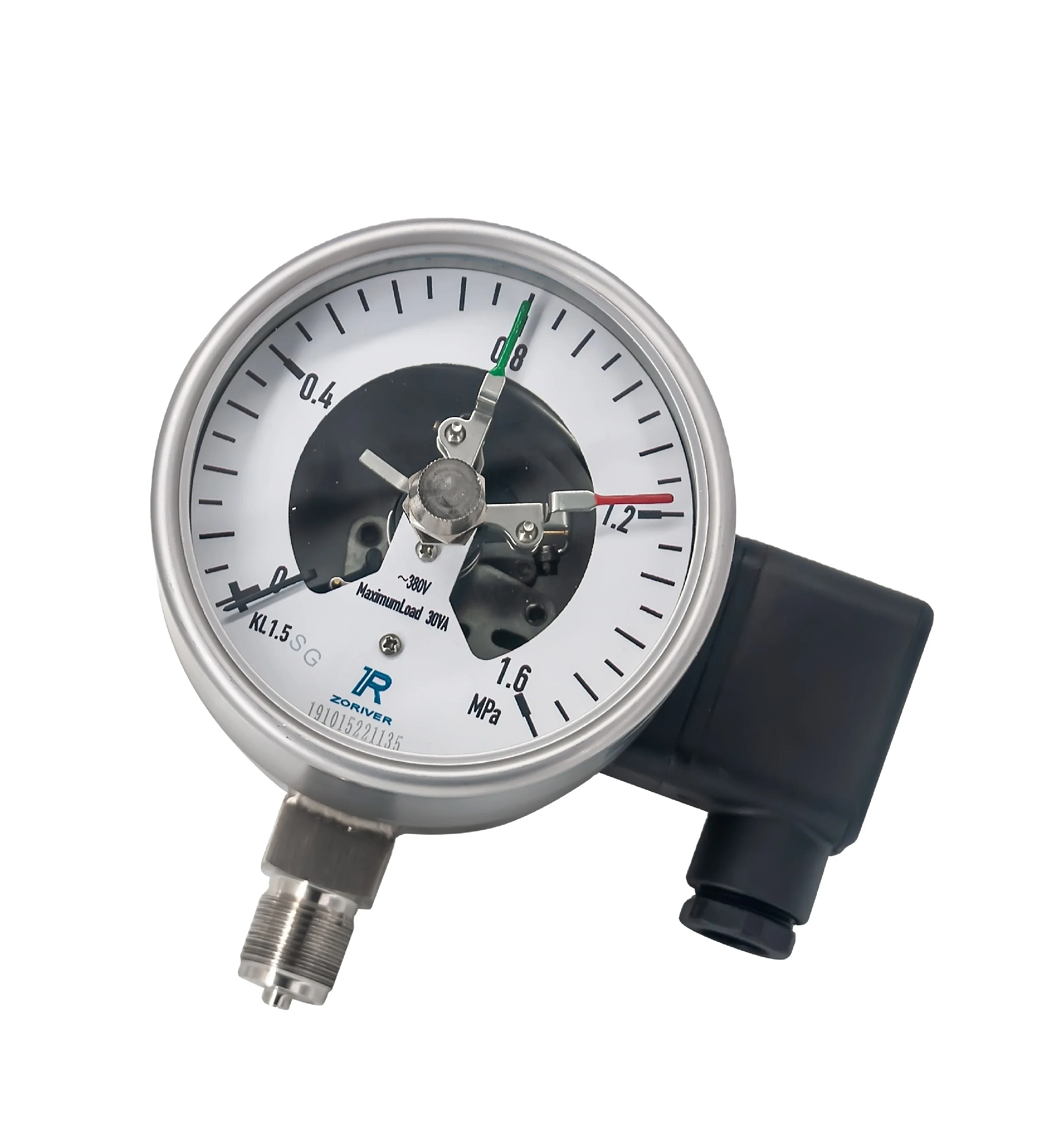 Electrical Connection Gas Pressure Gauge Mechanical  Contact Gauge 600bar Vacuum Negative SS304/ 316L Pressure Gauge