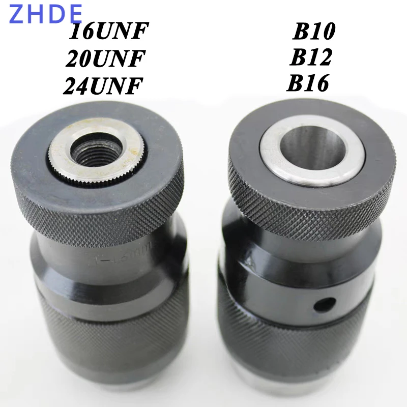 ZHDE 1-13mm 1/2 20unf thread dril chuck collet chuck 3/8-24UNF 1-16 5/8-16UNF keyless self-tightening chuck for drilling machine