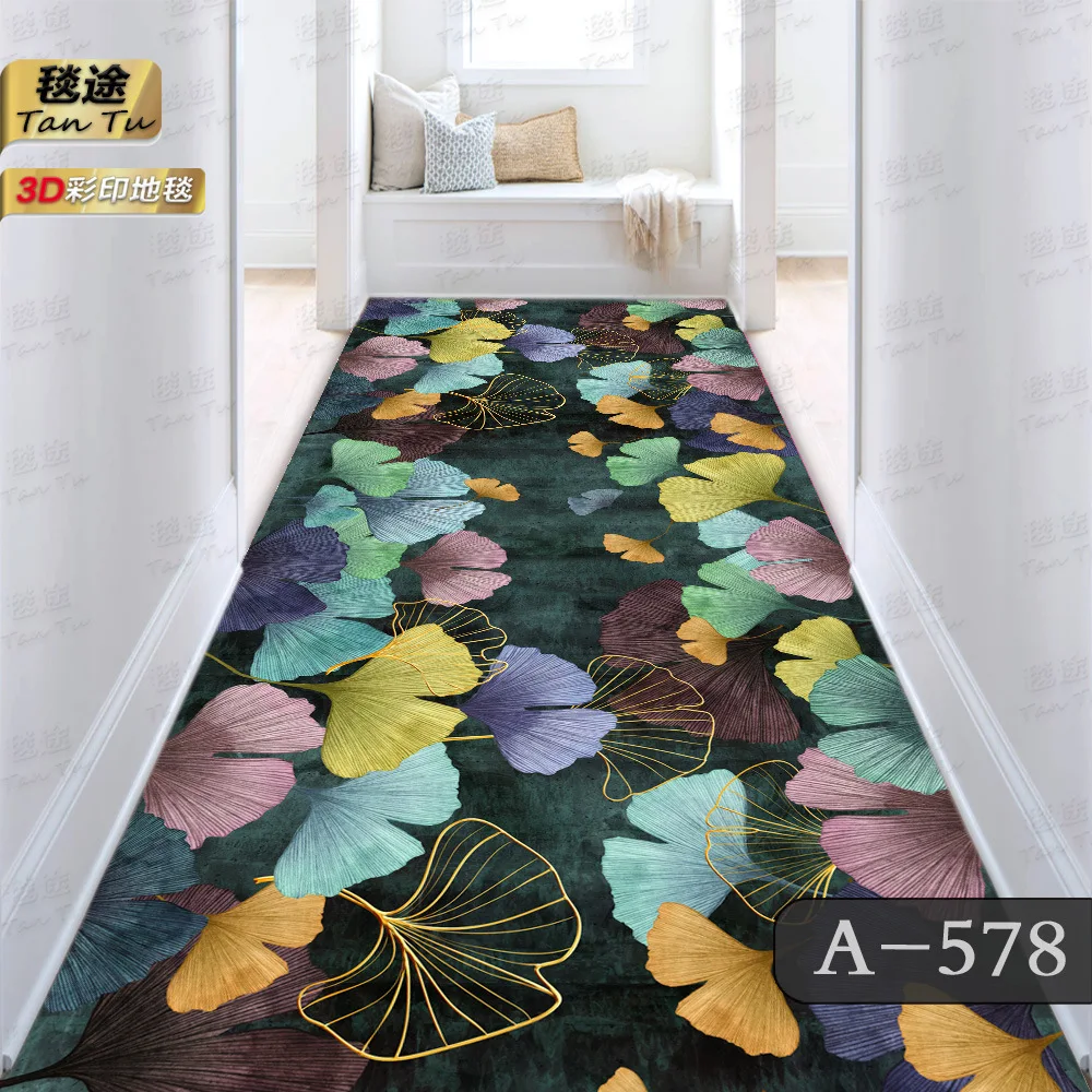 Home Long Corridor Hallway Carpet Grid Floral Rug for Living Room Prayer Bedroom Carpets Non-slip Kitchen Mat Floor Area Rug