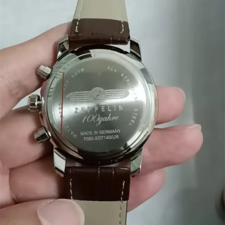 Zegarek męski Zeppelin, klasyczny, vintage, z fazami księżyca, zegarek dla par, modny, biznesowy, casualowy, kwarcowy zegarek na rękę, zegarek na prezent.