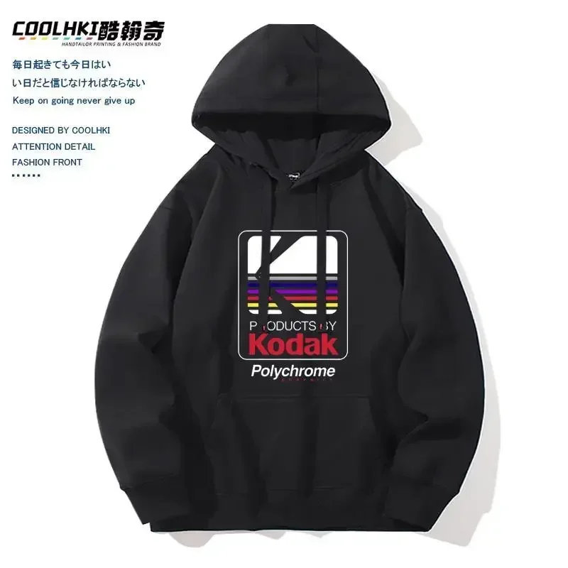 2025 Kodak Black and White Film Photographer Hooded Sweater Men's and Women's Autumn and Winter Clothes Trend Hoodies Hoody