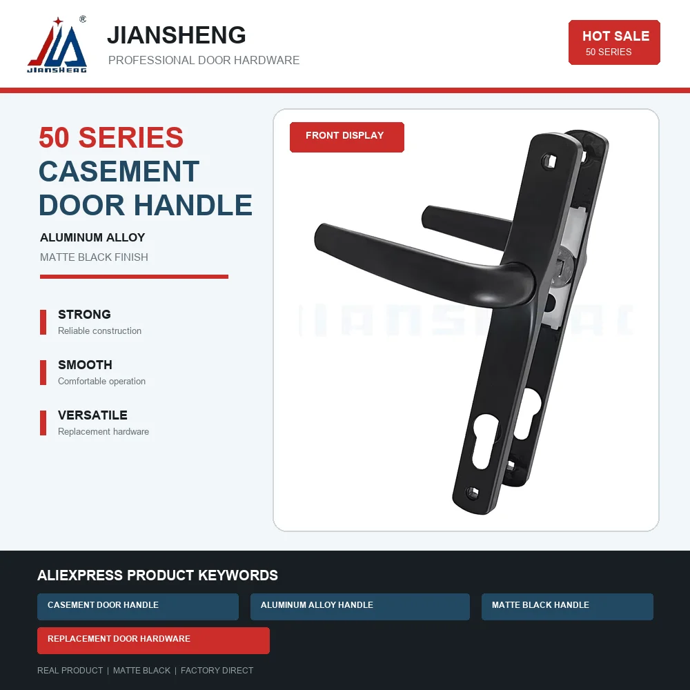 Double-Sided Aluminum Alloy Sliding Door Handle Lock Set, Integrated Lever and Grip Hardware for Patio Doors