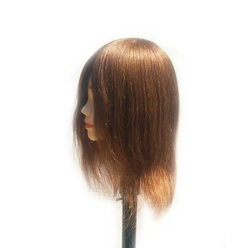 100% Real Hair explenter Barber Training Head Model Big Ears Head parrucchiere parrucchiere Doll Head Modeling Practice