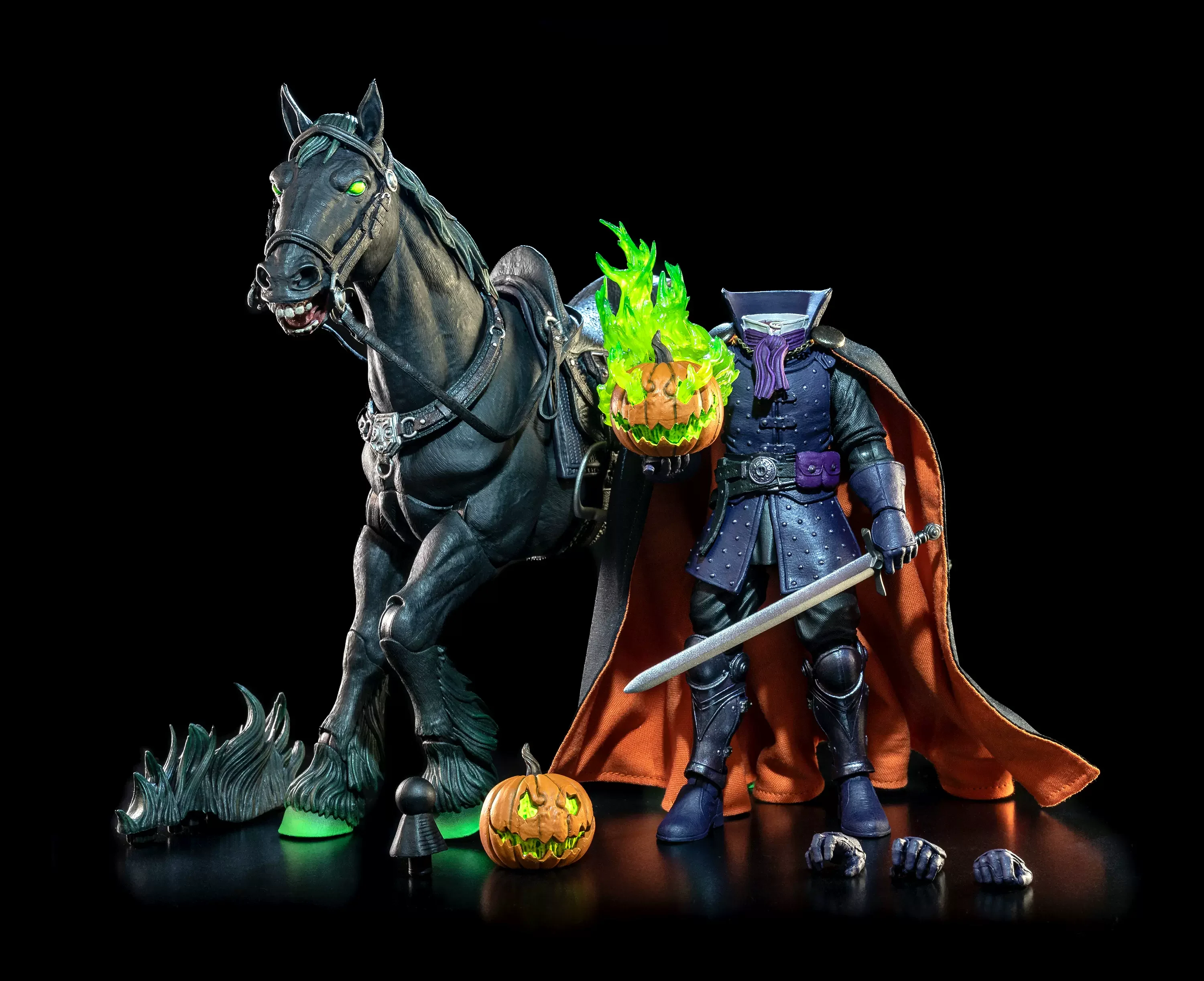

The Four Horsemen Mythological Army Thanked The Agent Wave Headless Knight Set Santa Claus Can Move Doll Mount Home Decoration