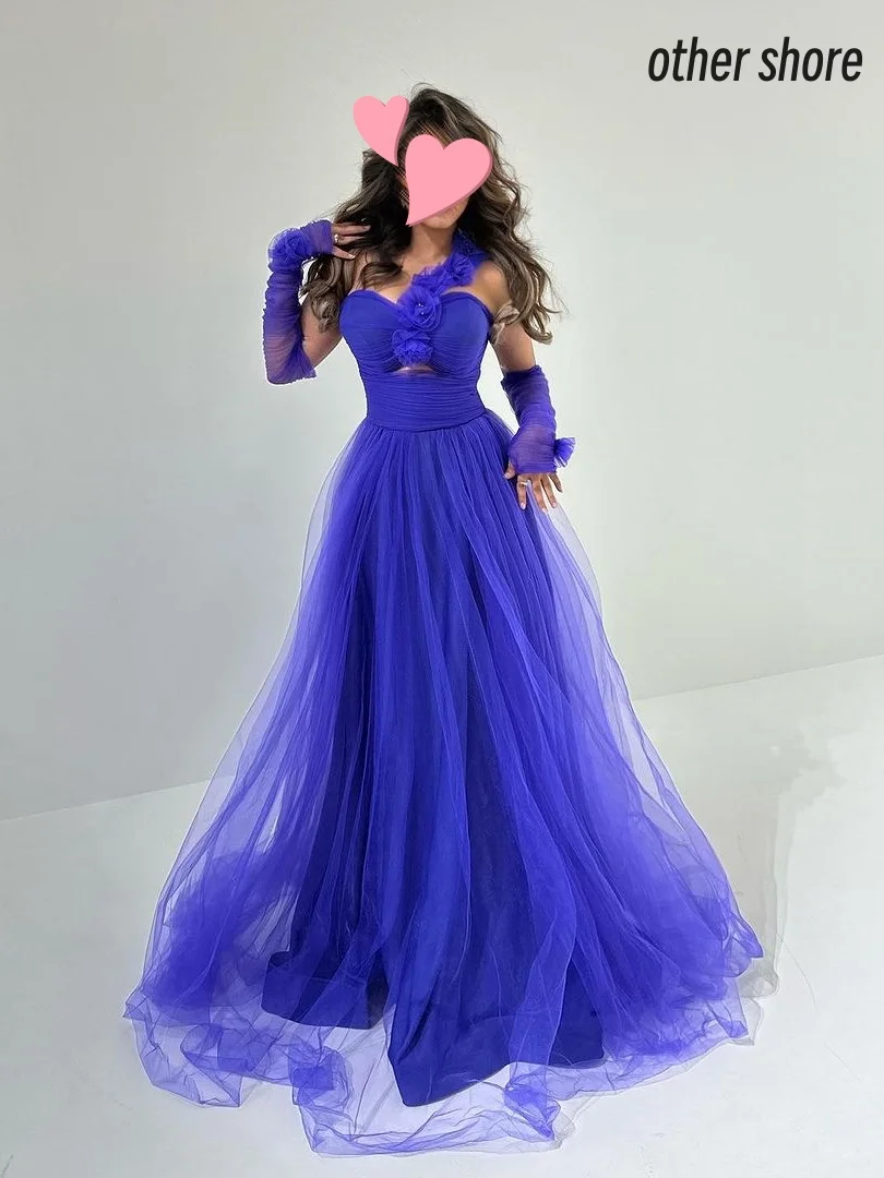 

Элегантное винтажное милое синее платье с оборками другого берега, строгое платье для выпускного вечера, вечерние платья