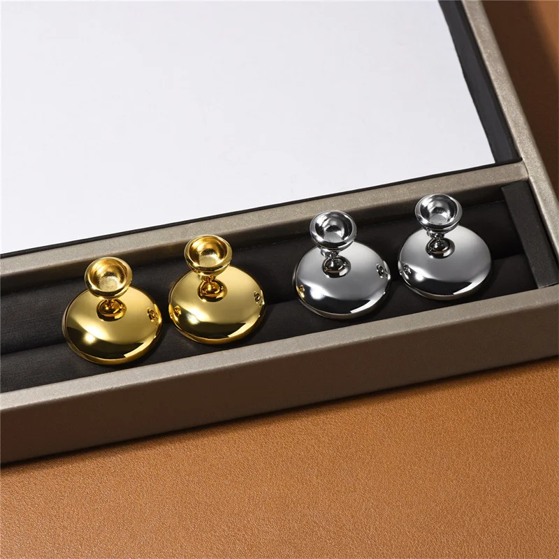 Unique Concave Convex Semi Spherical Smooth Earrings for Women's Fashion OL Niche Design Vintage Banquet Jewelry Accessories