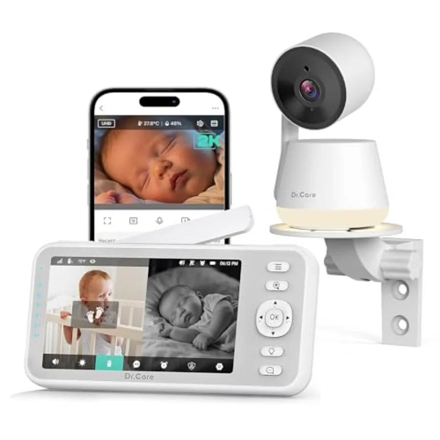

Видеоняня Dr.Care LumiView Smart WiFi с камерой 5 1080P FHD 2K, управлением через приложение, режимом конфиденциальности, съемной батареей 5000 мАч, функциями Cry Motion и AI