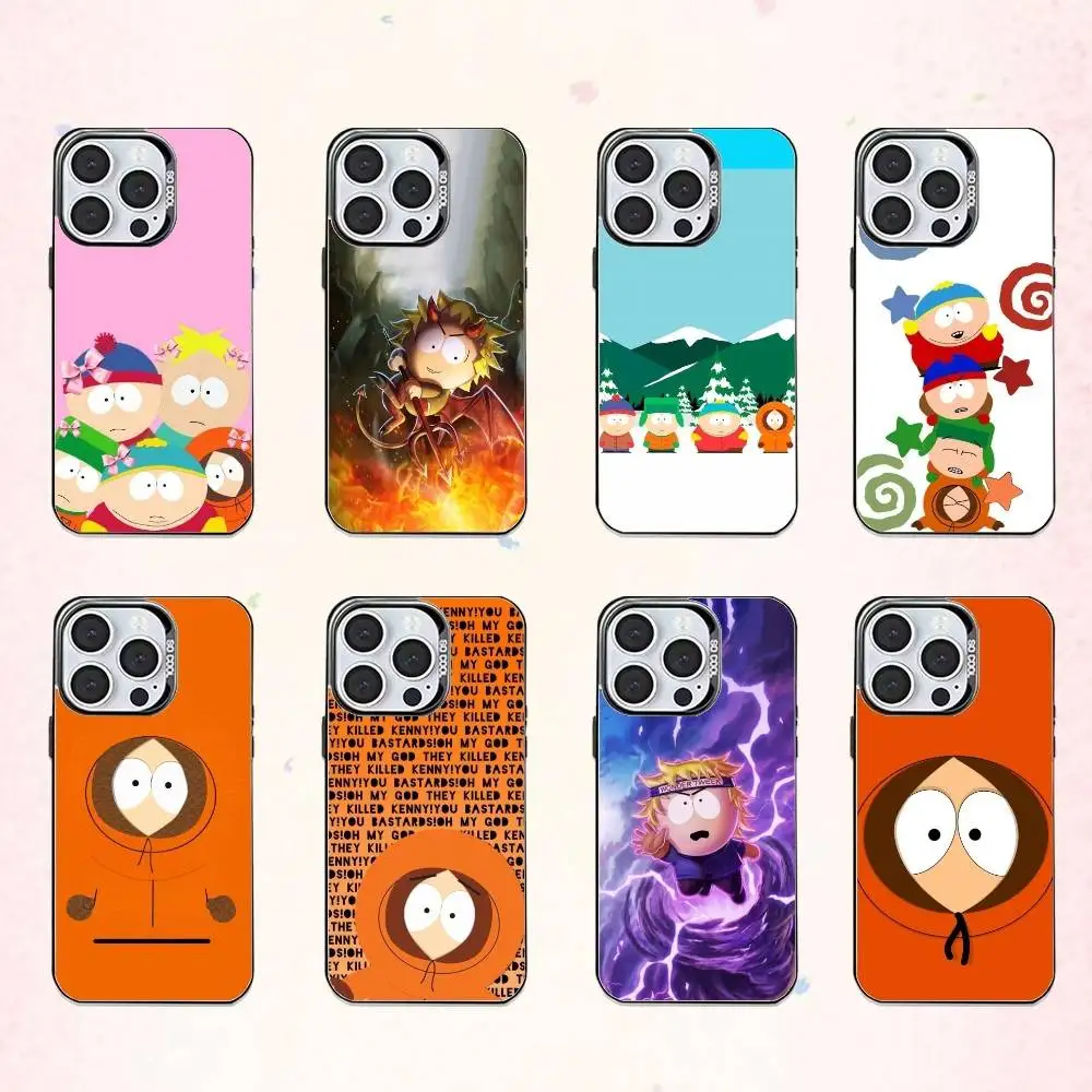 

South P-Park Kenny Phone Case Phone Case For iPhone17,16,15,14,13,12,11 Plus,Pro Max Colored Silver Plated Inside Cover