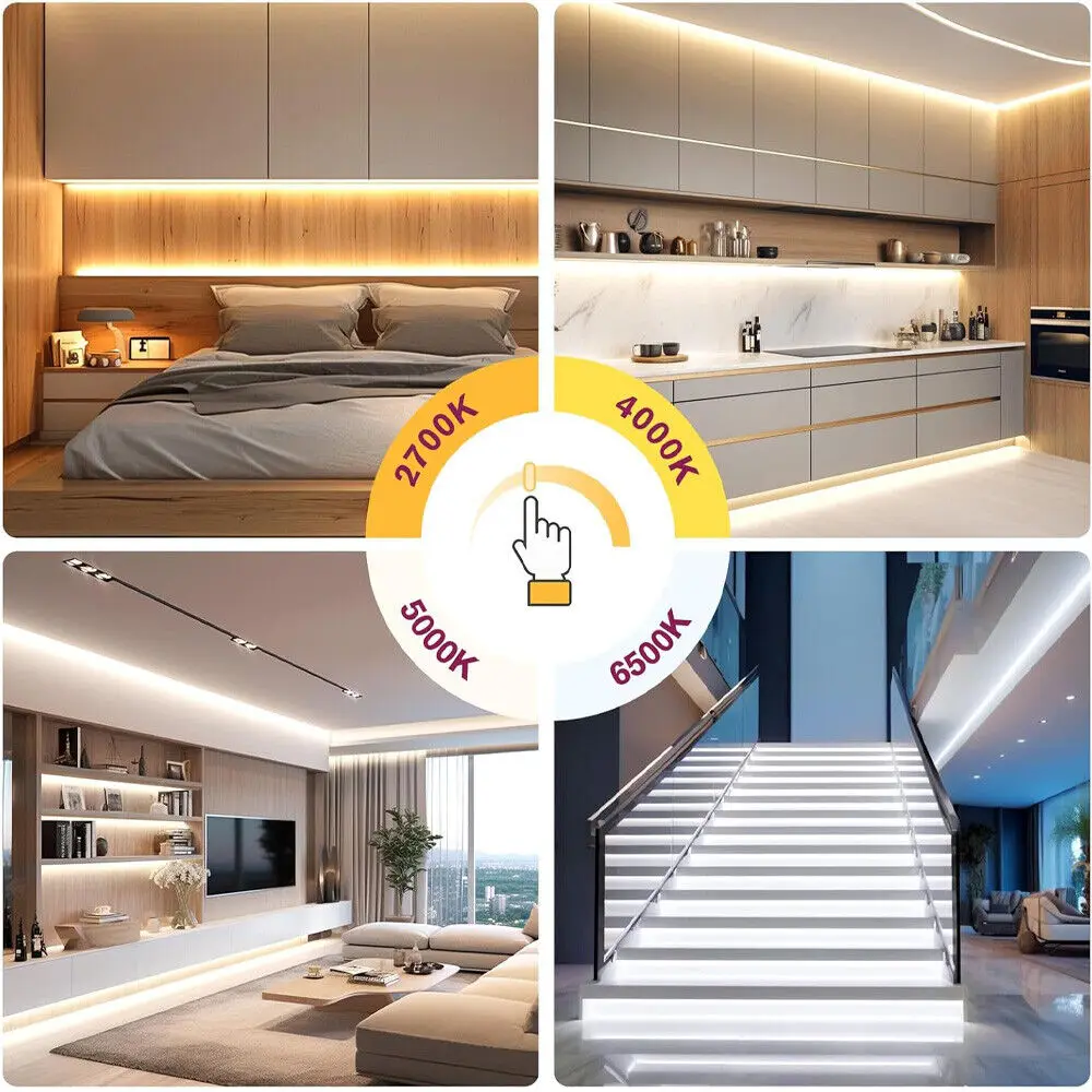 زيجبي الذكية COB CCT Led قطاع مجموعة كاملة SMD COB عكس الضوء قطاع 2.4G RF لوحة اللمس التحكم عن بعد APP لمساعد أليكسا جوجل