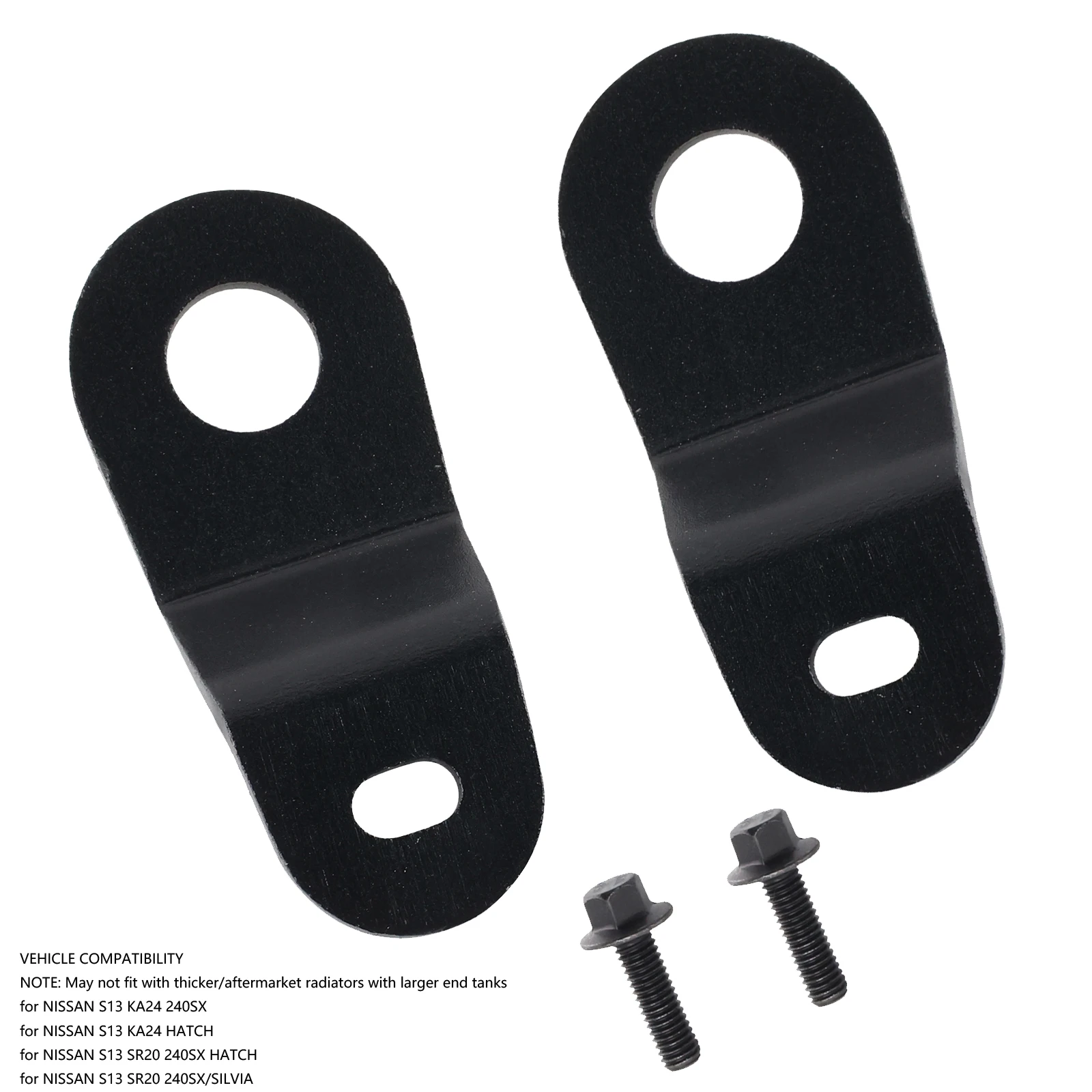 direct replacement S13 240sx CNC Machined top Radiator brackets - Black