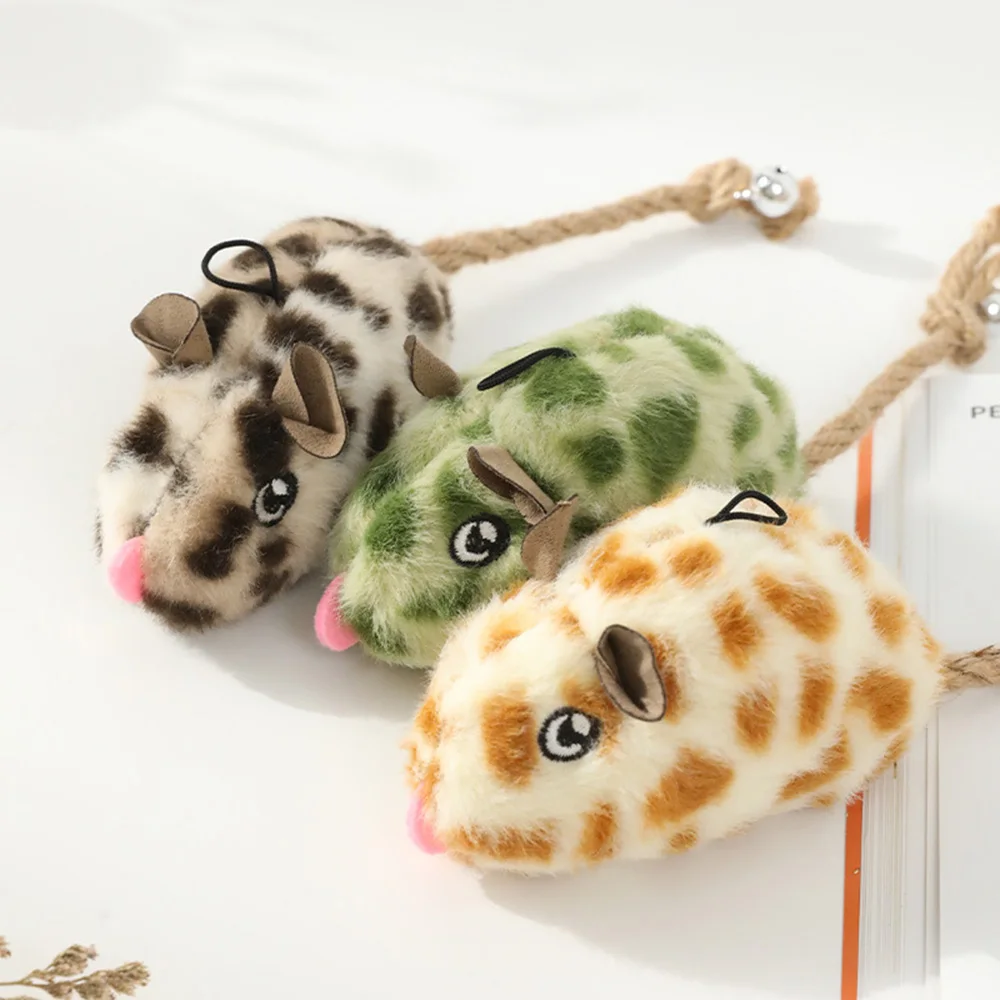 لعبة قطط الفأر المتينة التي تصدر صوتًا، لعبة الحيوانات الأليفة التفاعلية ذاتية اللعب لتخفيف الملل، لعبة مضغ حرق الطاقة للقطط والقطط #4