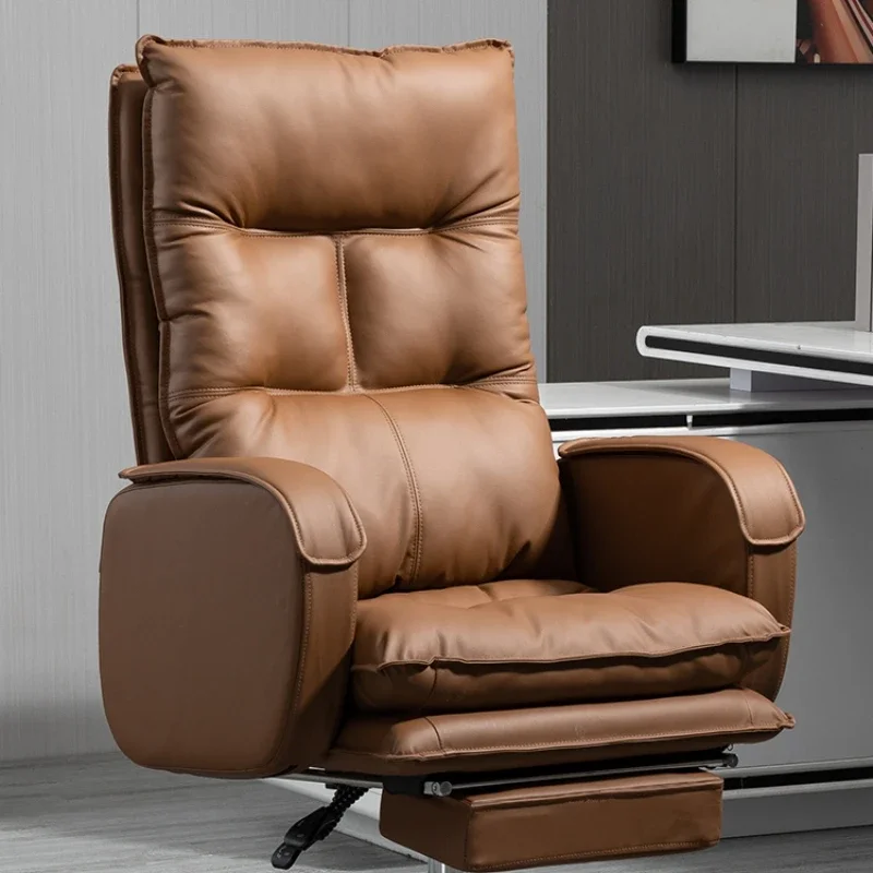 Backrest Comfortable Chair Living Room Office Lie Down Leather Dormitory Meeting High Chair Design Luxury Cadeira Furniture Home