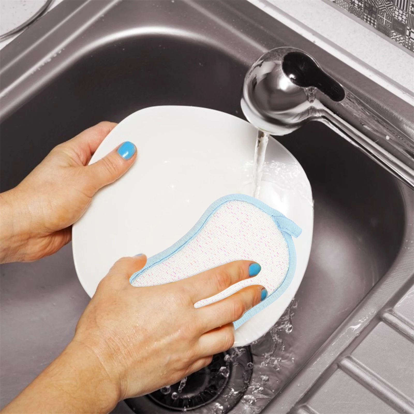 

8 Pcs Washable Reusable Kitchen Sponges 6 5x3 7 Inches Colorful Dish Cleaning Scrubbers Bamboo Fiber for Dishes Household