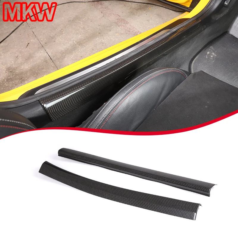 For Toyota Supra MK5 A90 2019-2023 Real Carbon Fiber Car Built-in Footrest Protection Door Pedal Door sill Trim Accessories