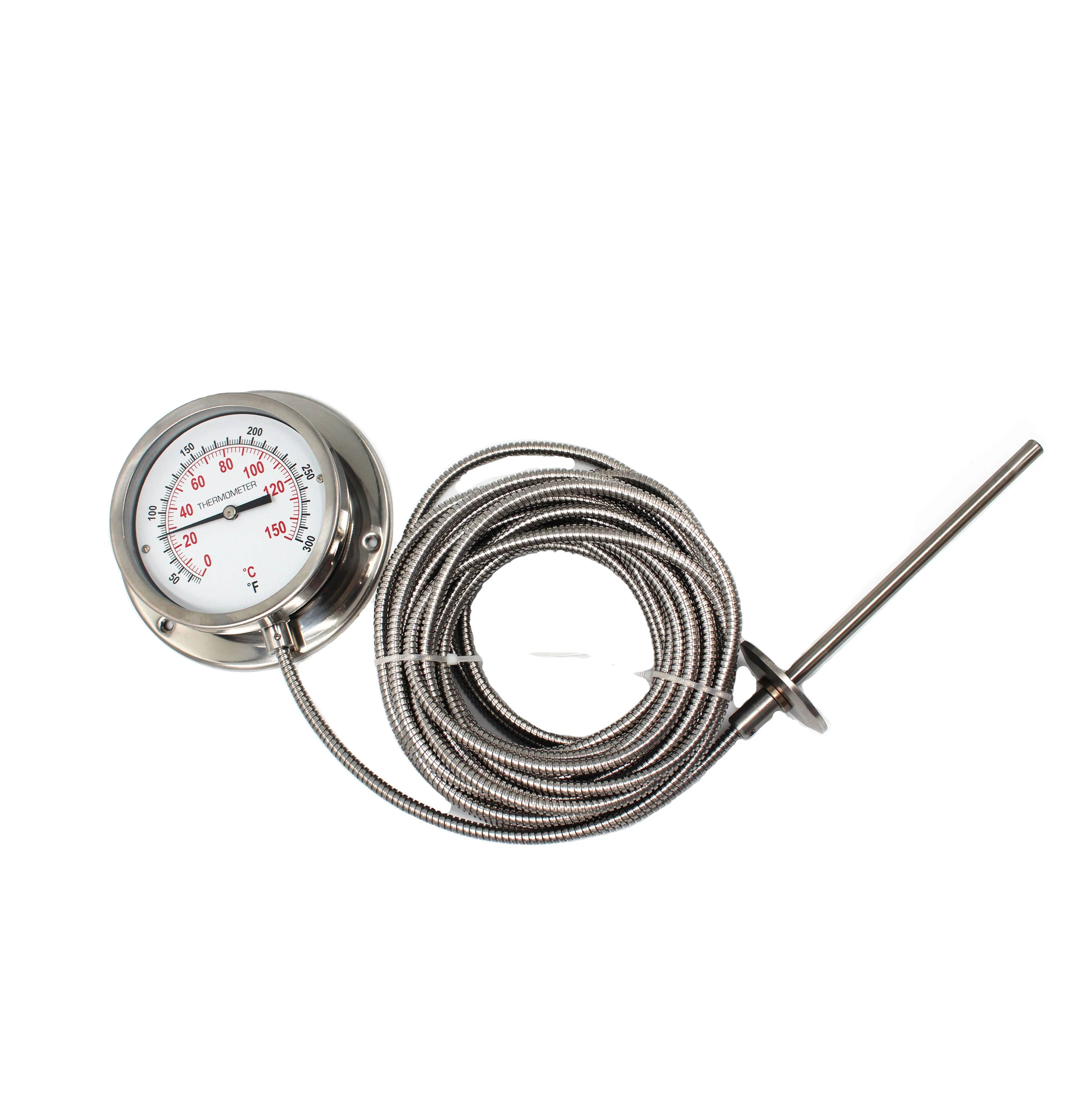 

Stainless Steel Pressure Thermometer Anticorrosive Capillary Thermometer Pressure Industrial Thermometer With Flange For Oil