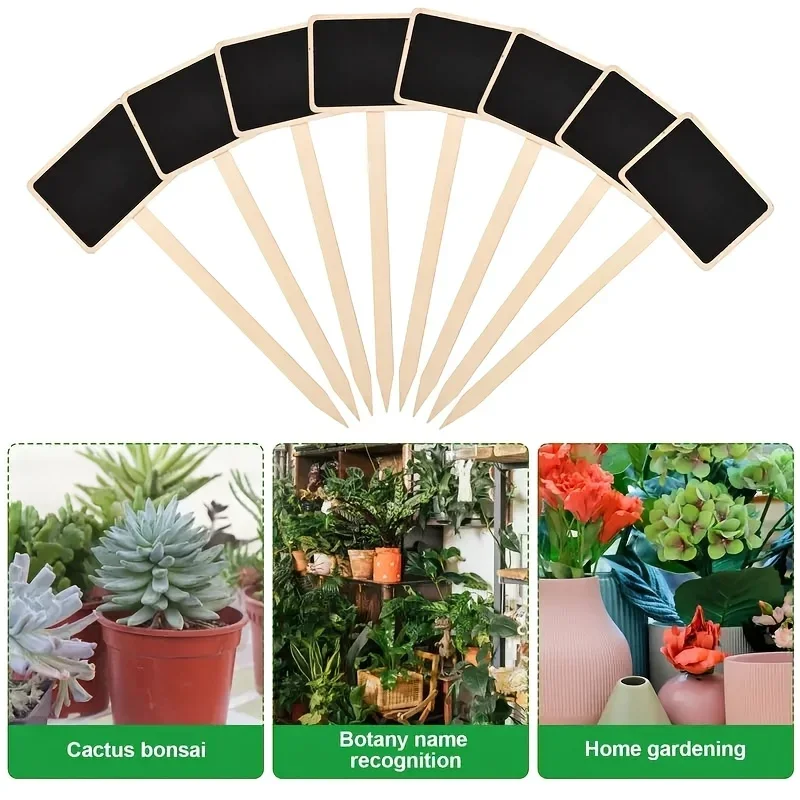 10 قطعة/20 قطعة تسميات النباتات الخشبية الريفية T-شكل علامات الحديقة السبورة رسالة مجلس الطابق جبل حديقة التسمية لوازم الحدائق #5