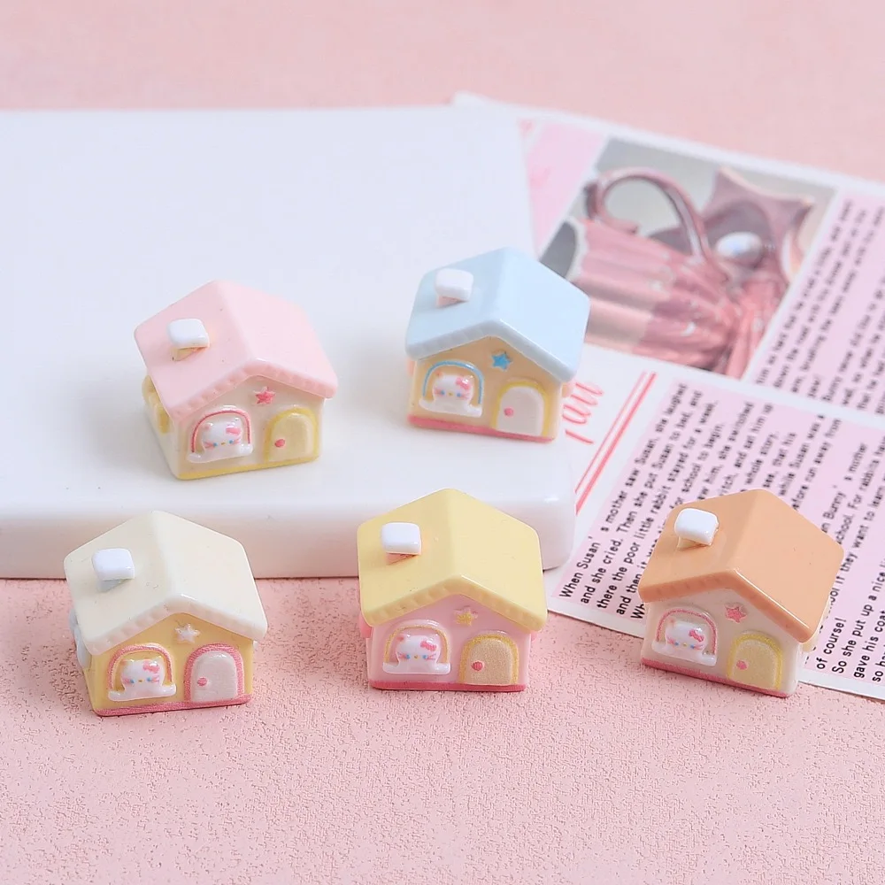 Christmas House 3D Resin Cabochon 10pcs Resin Crafts for DIY Jewelry Making Wholesale Scrapbook Decoration Accessory