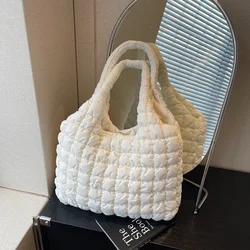 Nylon Buckle Solid Color 2025 High Quality Shoulder Bag Stitching Large Capacity Popular Fashion Tote Bag Soft Versatile Handbag