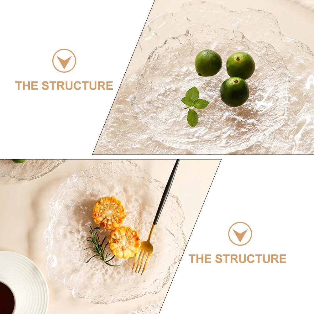 

Glass Food Storage Plate Versatile Steak Serving Dish Western Food Tray Pasta Plate Elegant Household Dinnerware