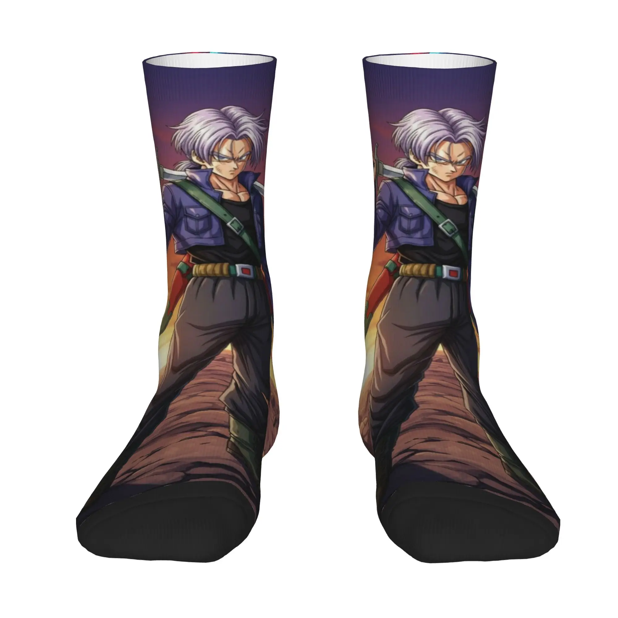 1 Pair Funny Sock Dragon Ball Trunks (6) Harajuku Seamless Pattern Printed Men Socks Novelty Men's Socks