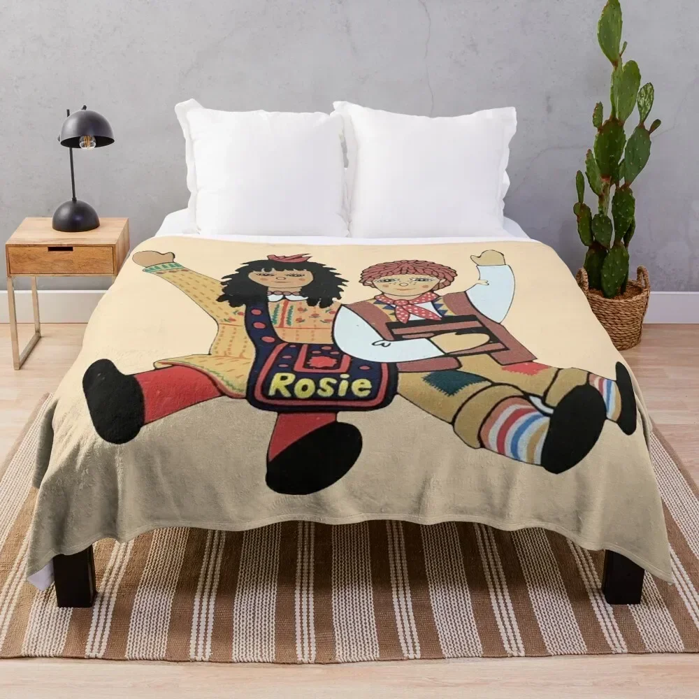 Rosie and Jim dolls Throw Blanket For Decorative Sofa Designers Decorative Beds funny gift Blankets