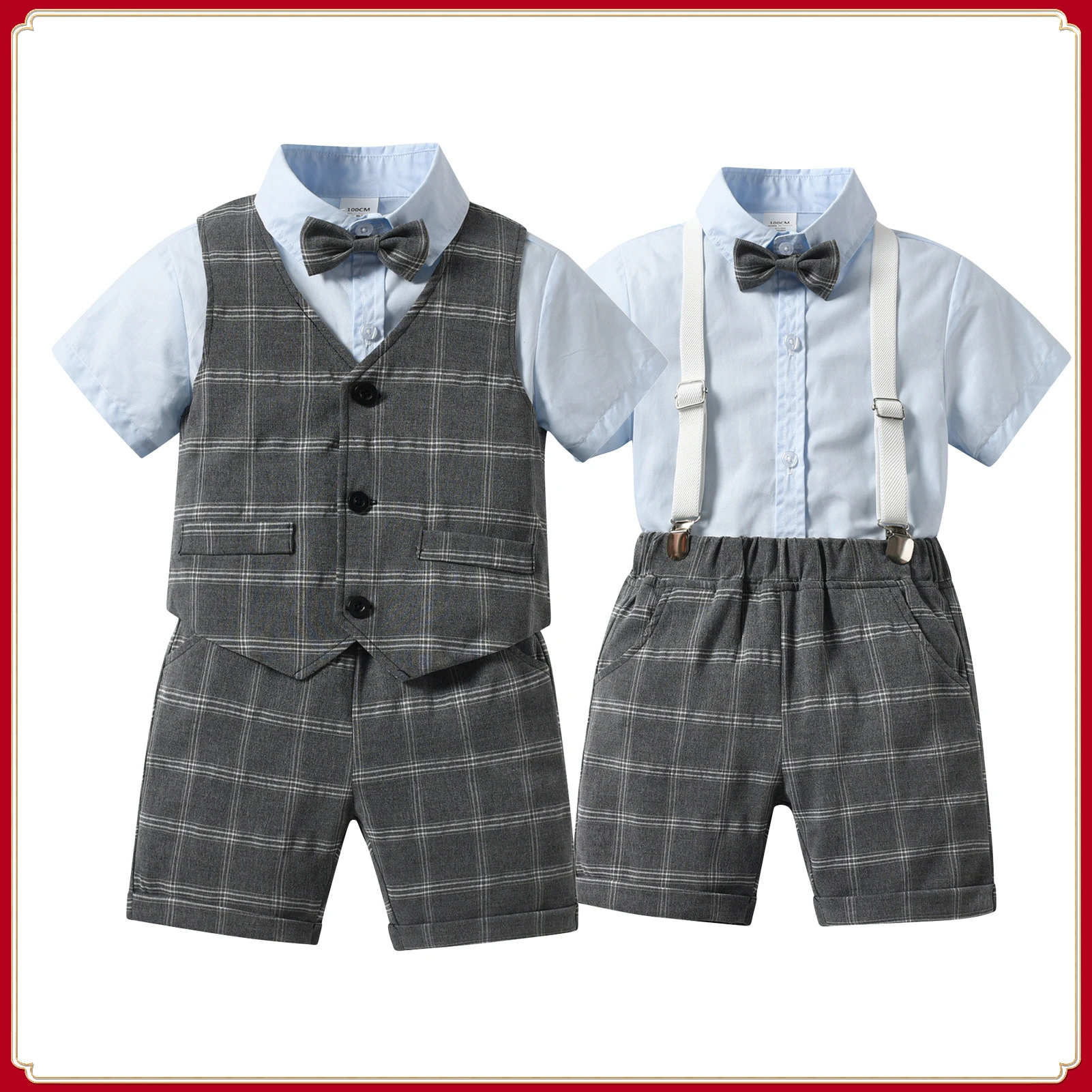 

Baby Clothes Set Boys Gentleman Casual Suit Children's Long Sleeve Shirt Vest Pants Dress Children's Clothing Photoshoot Outfit