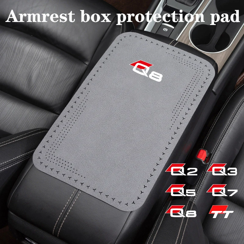 Car central armrest box protection pad non-slip for Audi Q2 Q3 Q5 Q7 Q8 TT car interior accessories
