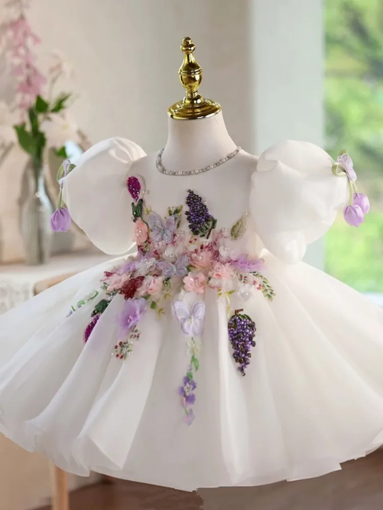Hochwertige Kinder-Abendkleider für Klavieraufführungen, Geburtstage, Hochzeiten, Blumenmädchen A5043 Großhandel Mädchen-Abendroben – Detail 5