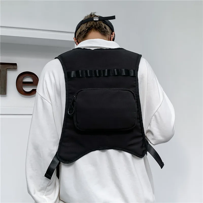 Streetwear Vest Bag Tactics Chest Bag Backpack Multifunctional Portable Fashion Multi-pockets for Sports Hiking Running Cycling