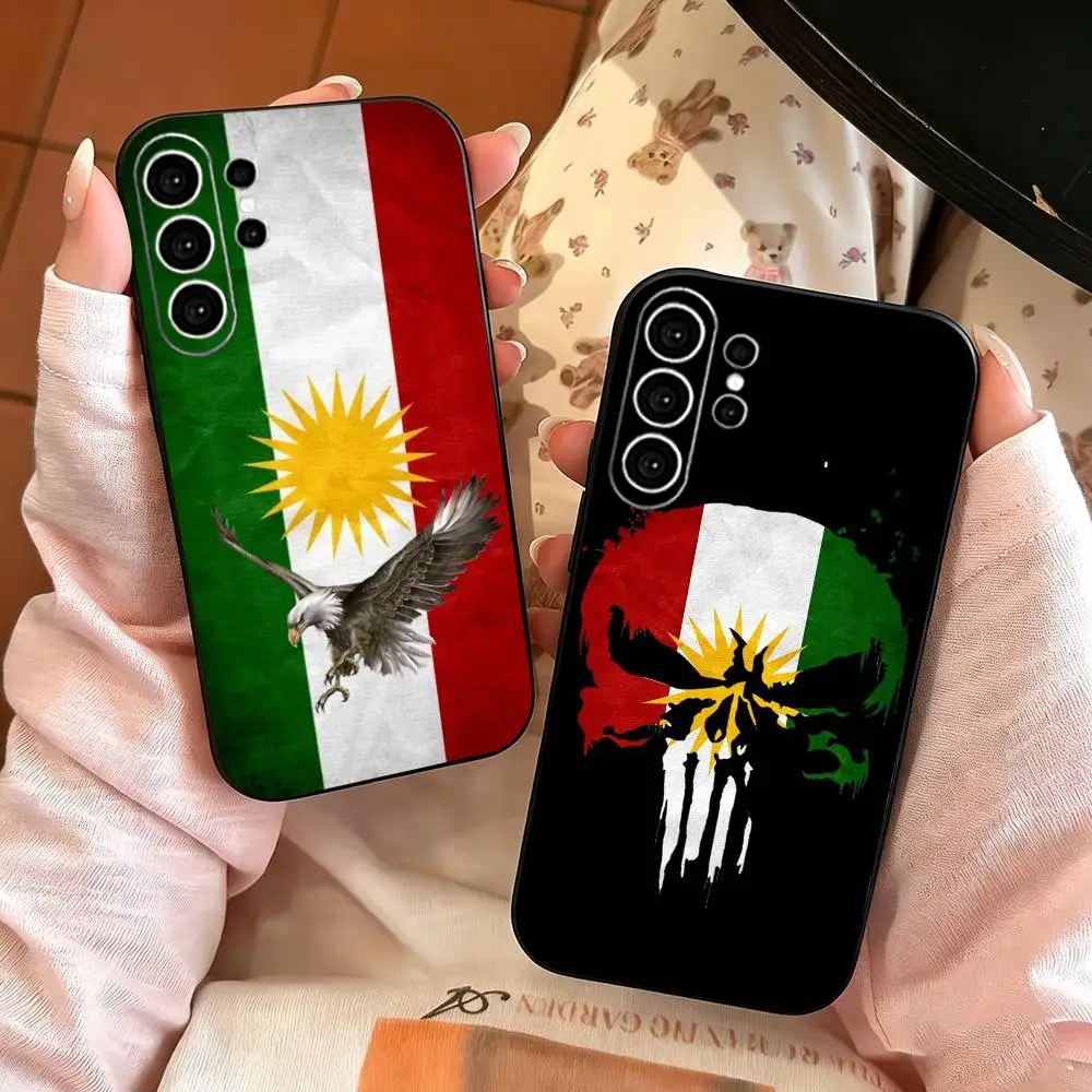 K-Kurdistan Flag Logo Support  Phone Case For Samsung S25,S24,S21,S22,S23,S30,Ultra,S20,Plus,Fe,Note,10,9,5G Black Cover