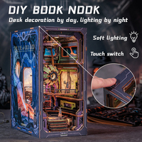 CUTEBEE DIY Book Nook Cthulhu Wooden Dollhouse with LED Dust Cover Bookshelf Insert 3D Puzzle Decor for Gift The Eye of Old God