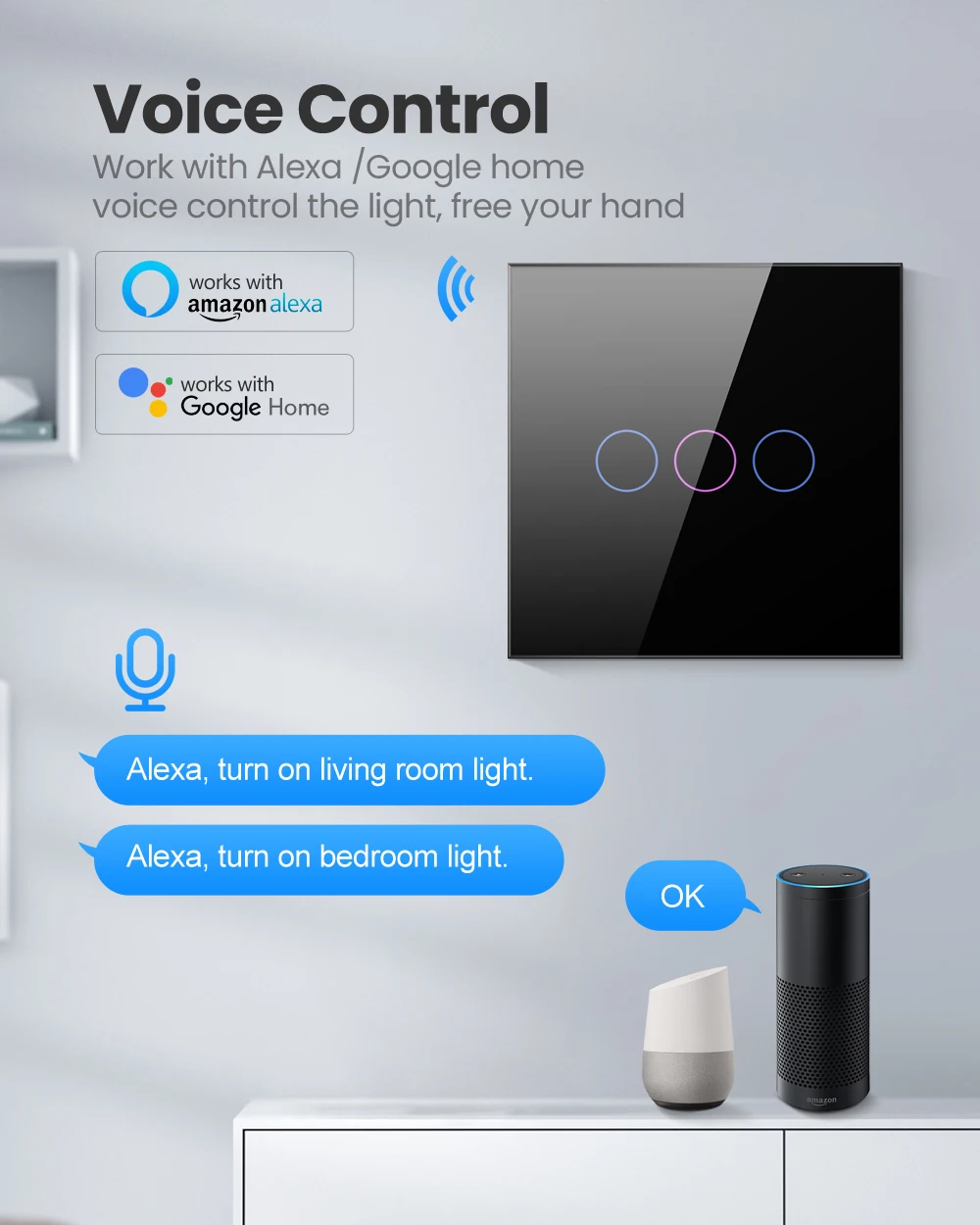 AVATTO-Tuya WiFi Zigbee 스마트 조명 스위치, 중립 와이어 터치 스위치 포함/미포함 EU 표준, Alexa Google Home alice와 호환