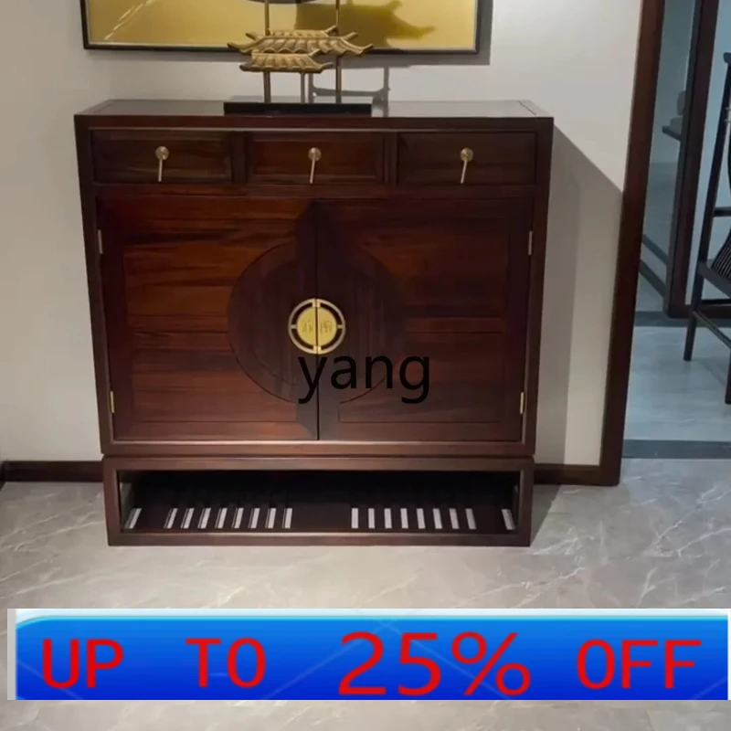 

LH new Chinese solid wood shoe cabinet modern solid wood simple storage entrance dining side cabinet