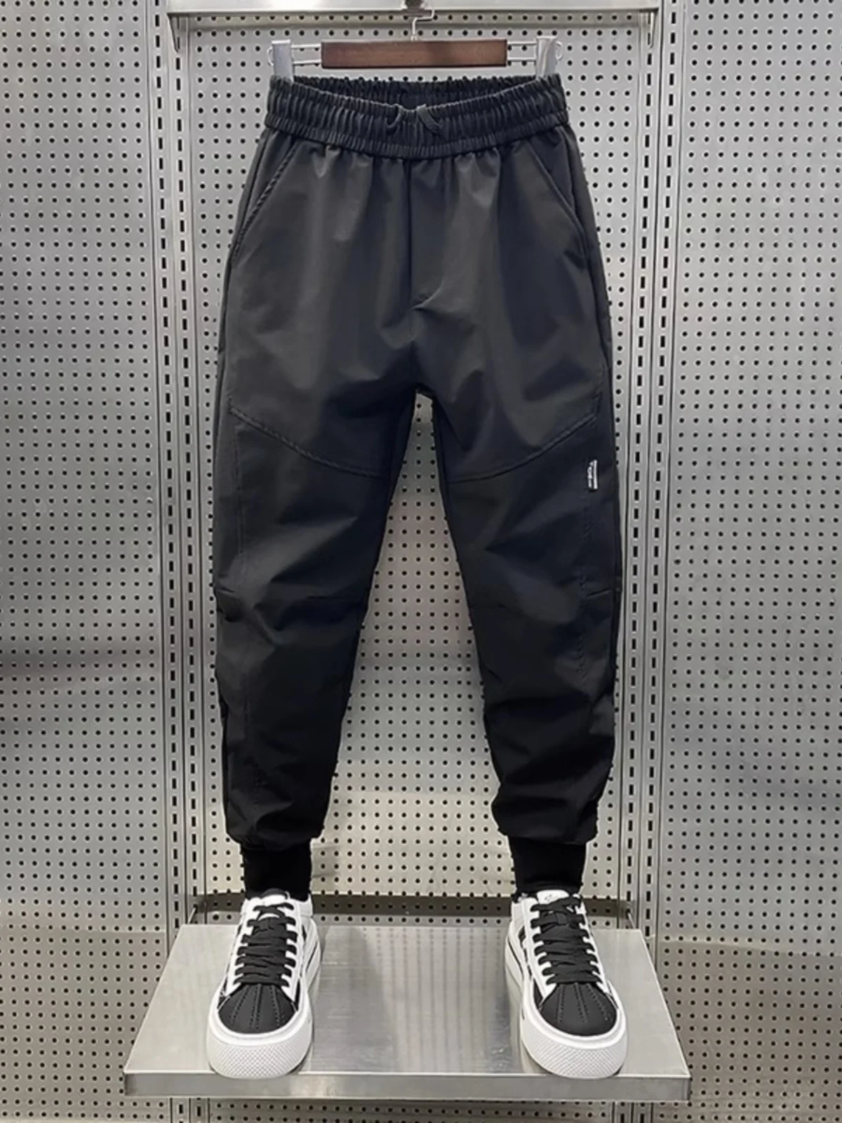 

Мужские брюки Harlan Qui Dry Color: модные, свободные, с манжетами, повседневные, зауженные, осенняя новинка, черные, в стиле самурай.