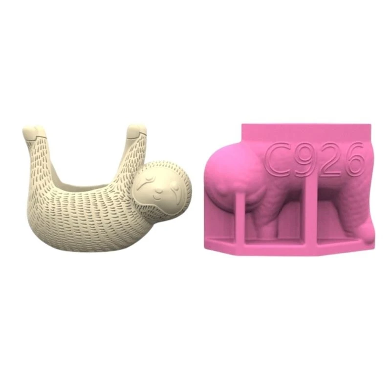 

Handmade Silicone Planter Mold Easy Demolding Molds Sloth Concrete Vase Mould Suitable for Home Decors Projects