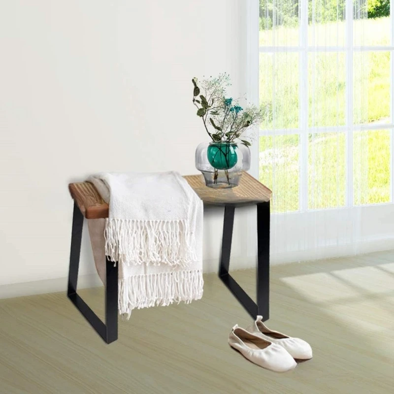 Iron Table Legs, Metal Bench Leg for Stool & Shoe Bench, Heavy Duty Desk Base, Furniture Replacement Parts for Office & Home