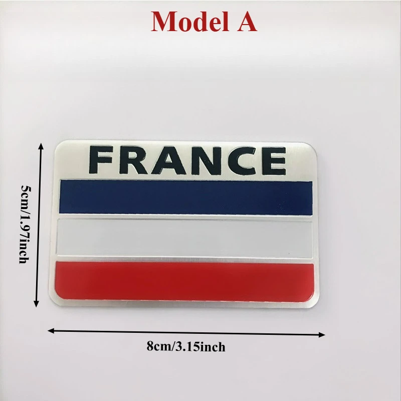 High-Quality Modification Metal Car Stickers France Flag Body Decoration Scratch Covering Aluminum Mounting Accessories