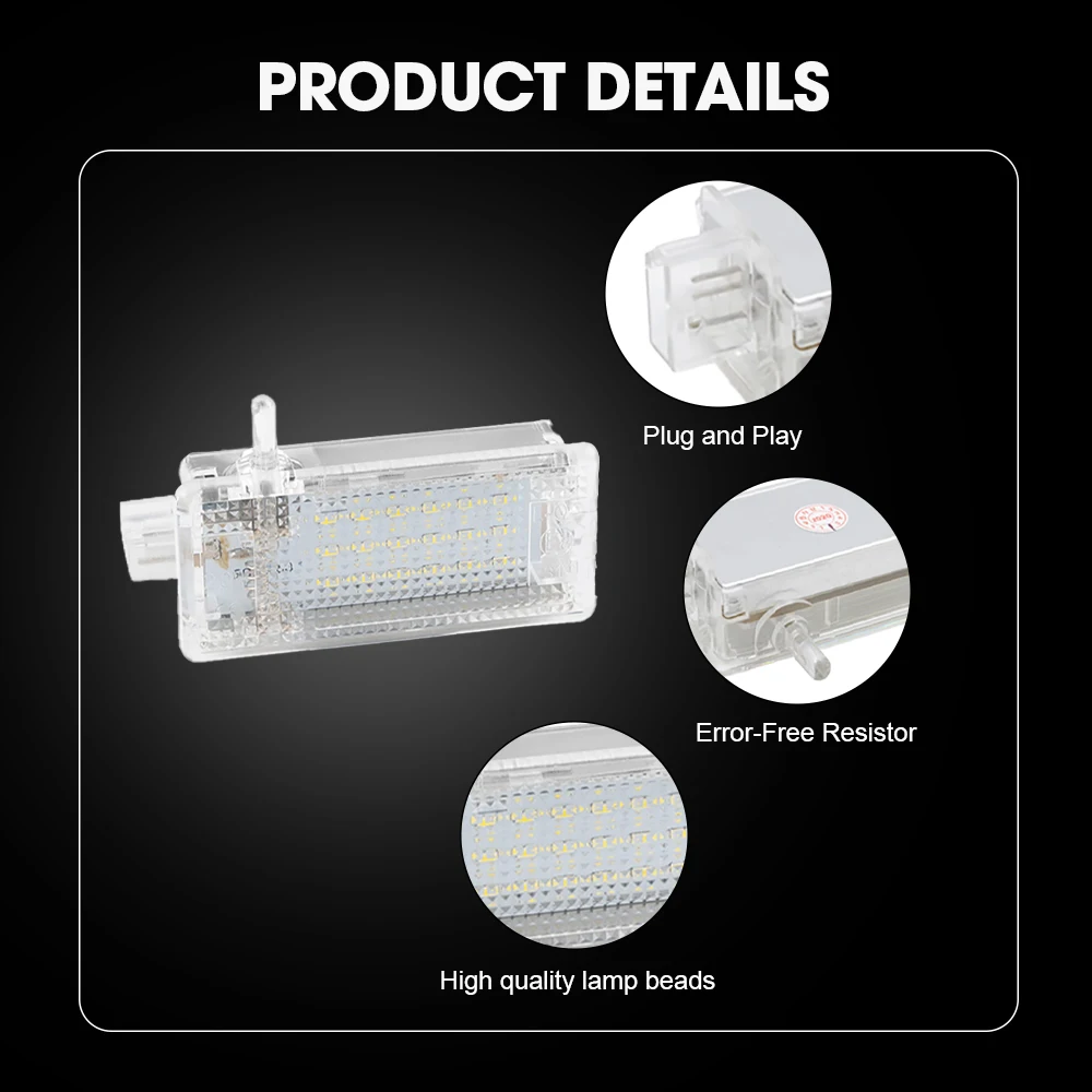2pcs LED Glove Box Lamp For BMW E46 E53 E81 E82 E83 E84 E87 E90 E91 E93 F25 LED Glove Box Lamp 6000K White Light