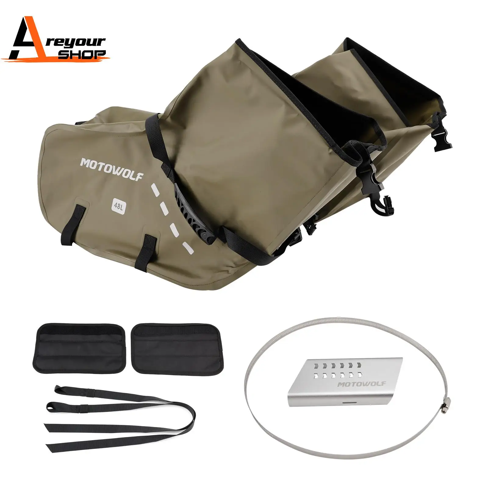 

Tail Bag Side Saddlebag Tail Bag Luggage Pouch Storage 86L Green for Motorbike
